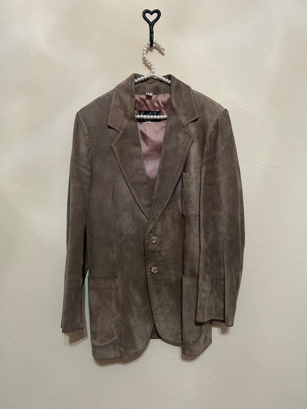 Vintage Vecuir Leather Blazer Mens Size 46 Single Breasted Heavyweight Luxury